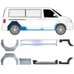 Opravný plech prahu + zadního blatníku na Volkswagen Transporter T5 2003-2015 / Sada 11536