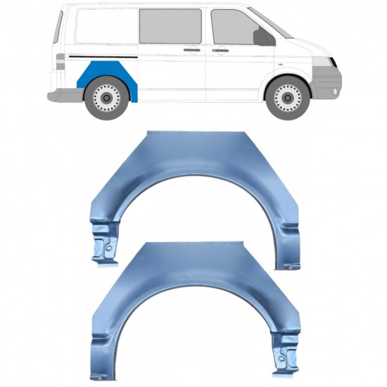 Lem zadního blatníku na VW Transporter T5 2003-2015 / Levá+Pravá / Sada 10450