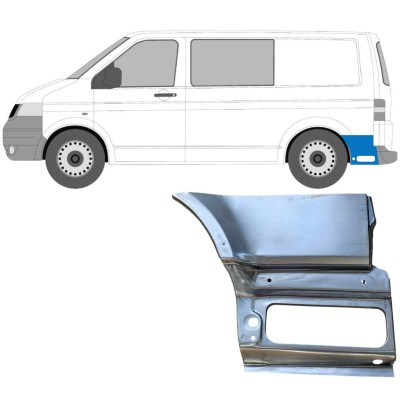 Opravný plech spodní části zadního blatníku za kolem na Volkswagen Transporter T5 2003-2015 / Levá 16263