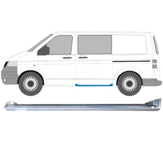 Kompletní práh posuvných dveří na Volkswagen Transporter T5 2003-2015 / Levá 16976