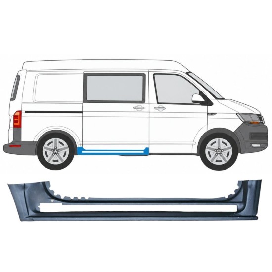 Opravný plech prahu posuvných dveří na Volkswagen Transporter T6 2015-2024 / Pravá 17113