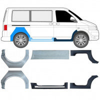 Opravný plech prahu + zadního blatníku na Volkswagen Transporter T5 2003- / SWB / Sada 11534