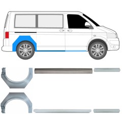 Opravný plech prahu + zadního blatníku na Volkswagen Transporter T5 2003-2015 / Sada 11535