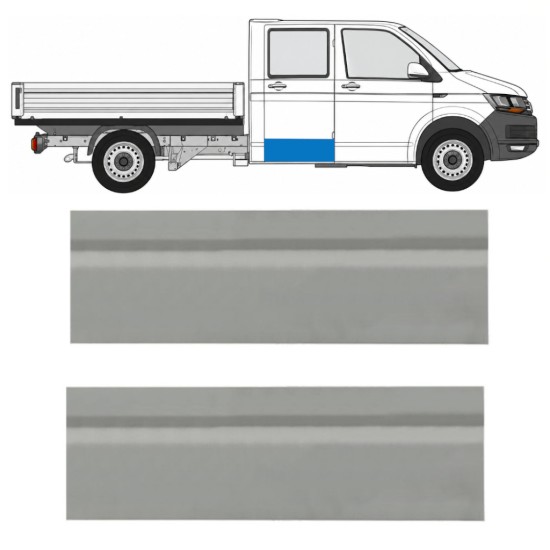 Opravný plech zadních dveří vnější na Volkswagen Transporter T6 2015-2024 / Levá = Pravá (symetrická) 17126