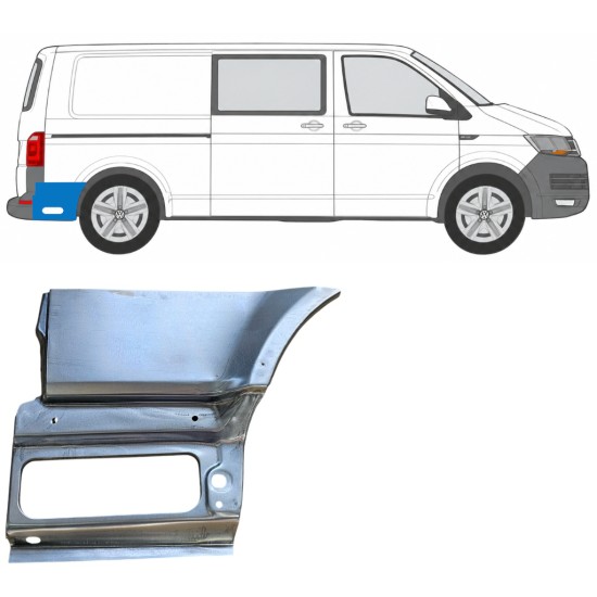 Opravný plech spodní části zadního blatníku za kolem na Volkswagen Transporter T6 2015-2024 / Pravá 17200