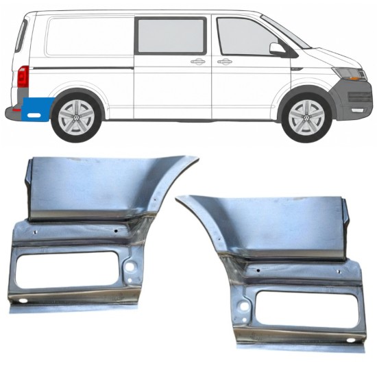 Opravný plech spodní části zadního blatníku za kolem na Volkswagen Transporter T6 2015-2024 / Levá+Pravá 17202
