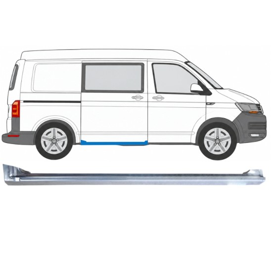 Kompletní práh posuvných dveří na Volkswagen Transporter T6 2015-2024 / Pravá 17179