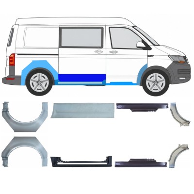 Opravný plech prahu + zadního blatníku na Volkswagen Transporter T6 2015-2024 17135