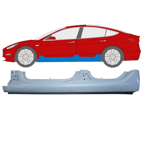 Kompletní práh na Tesla Model 3 2017-2023 / Levá 17287