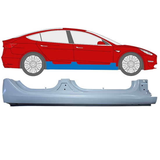Kompletní práh na Tesla Model 3 2017-2023 / Pravá 17286