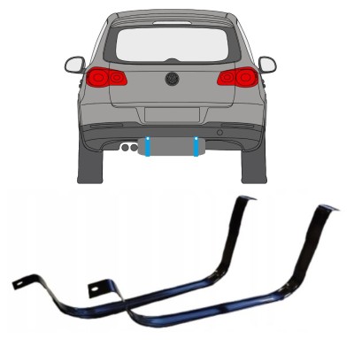 Objímky palivové nádrže na Volkswagen Tiguan 2007-2016 14954