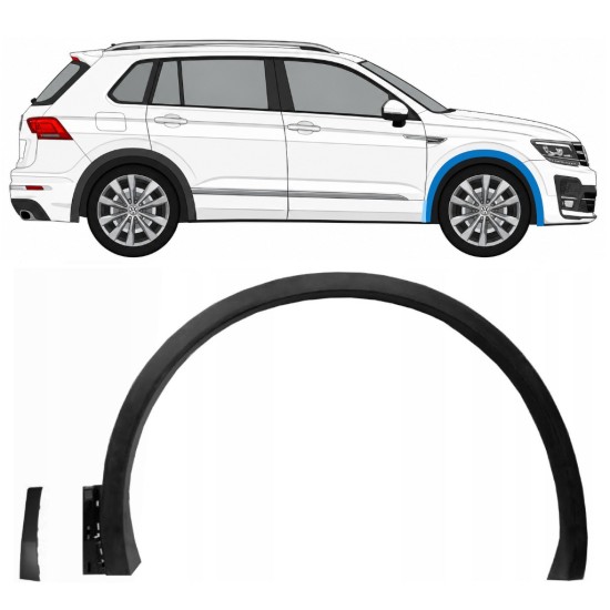 Boční lišta předního blatníku na Volkswagen Tiguan 2016-2024 R-Line / Pravá / Sada 14848
