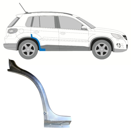 Opravný plech zadního blatníku přední část na Volkswagen Tiguan 2007-2016 / Pravá 15783