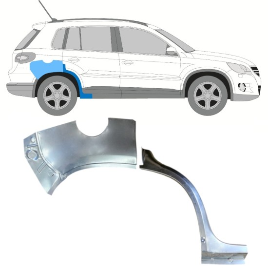 Lem zadního blatníku na Volkswagen Tiguan 2007-2016 / Pravá / Sada 15787