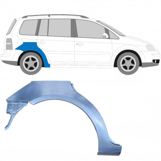 VW TOURAN 2003-2010 OPRAVA ZADNÍHO BLATNÍKU / PRÁVA