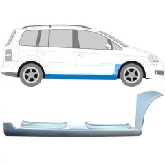 Kompletní práh + opravný plech předního blatníku na Volkswagen Touran 2003-2010 / Pravá / Sada 11164