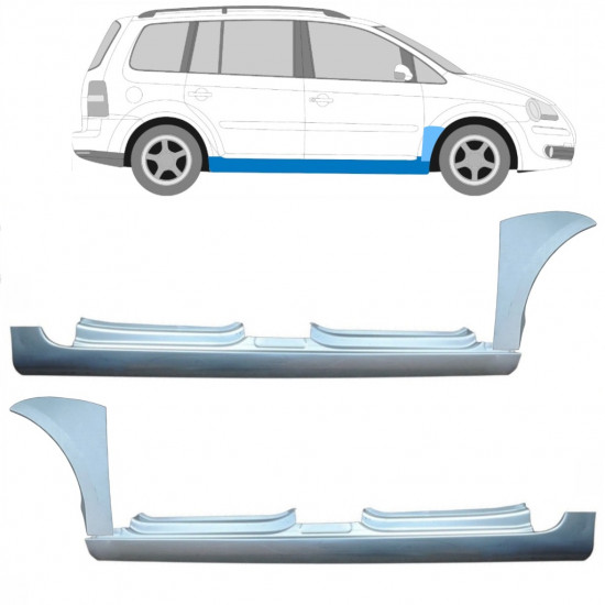 Opravný plech prahu + předního blatníku na VW Touran 2003-2010 11166