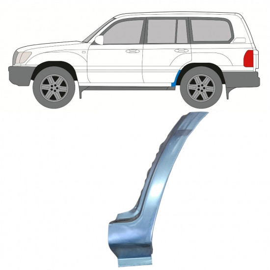 Opravný plech zadního blatníku spodní část na Toyota Land Cruiser 1998-2007 / Levá 8985