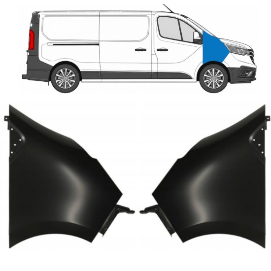Přední blatník na Renault Trafic 2014- 2021-2026 / Levá+Pravá / Sada 17106