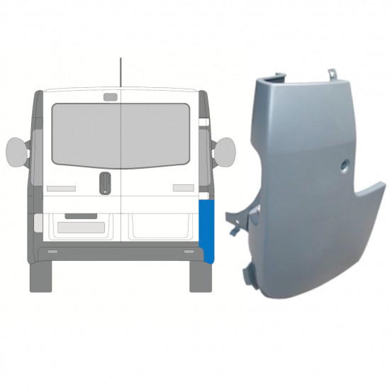 RENAULT TRAFIC 2001-2014 ROH ZADNÍHO NÁRAZNÍKU PRIMED / PRÁVA