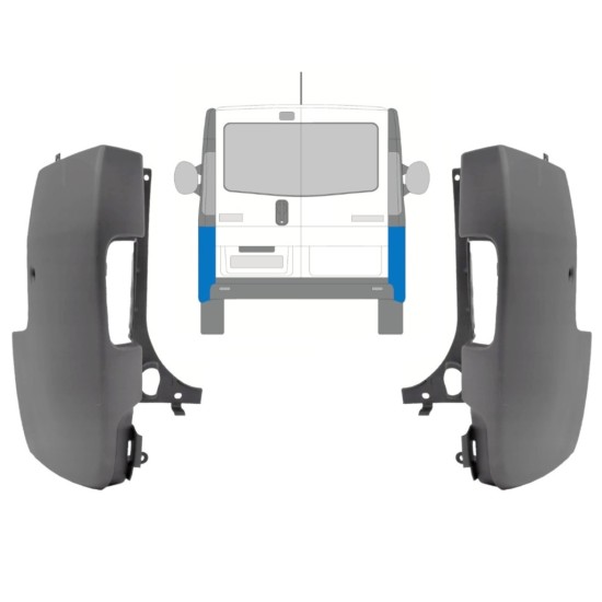 Zadní roh nárazníku na Renault Trafic 2001-2014 / Levá+Pravá / Sada 9944
