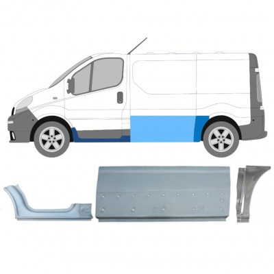 Opravný plech sada na Renault Trafic Opel Vivaro 2001-2014 / SWB / Levá /  11232