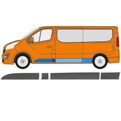 Boční lišta na Opel Vivaro 2014-2019 / Levá / Sada 13325