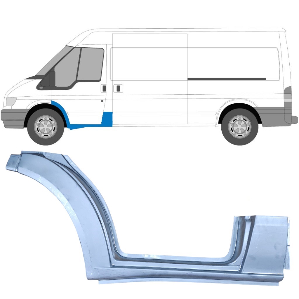 Ford Transit 2000-2013 Oprava Podběhů Předního Kola Oprava Prahu / Levý