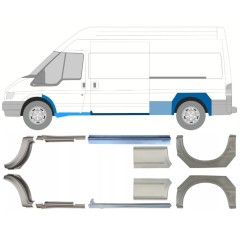Opravný plech prahu + zadního blatníku na Ford Transit 2000-2013 / Sada 12678