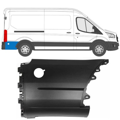 Boční lišta zadního blatníku za kolem na Ford Transit 2014- / Pravá 14672