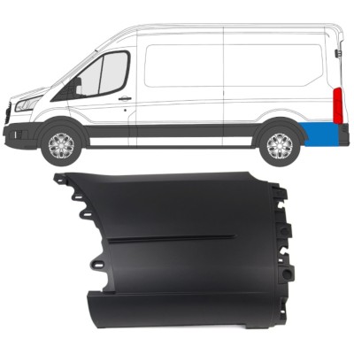Boční lišta zadního blatníku za kolem na Ford Transit 2014- / Levá 14671