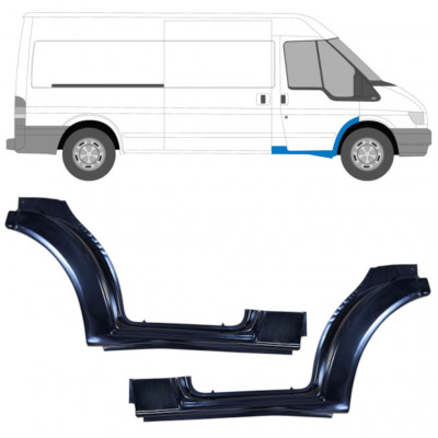 Opravný plech prahu předních dveří na Ford Transit 2000-2013 / Levá+Pravá / Sada 9589