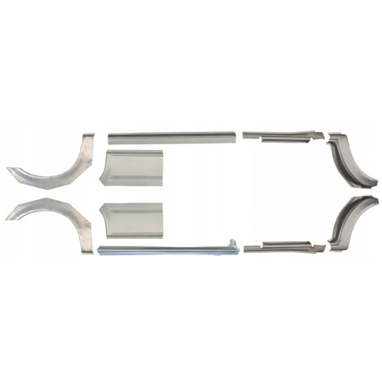 Opravný plech prahu + zadního blatníku na Ford Transit 2000-2013 / LWB / Levá+Pravá / Sada 10630