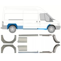 Opravný plech prahu + zadního blatníku na Ford Transit 2000-2013 / LWB / Levá+Pravá / Sada 10640