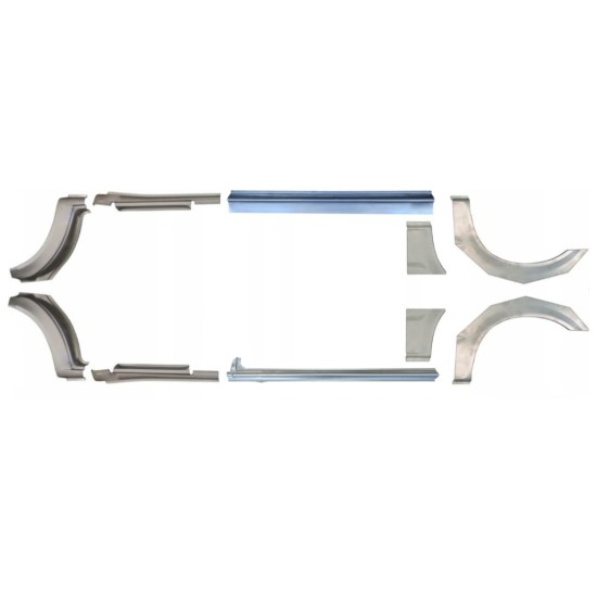 Opravný plech prahu + zadního blatníku na Ford Transit 2000-2013  / MWB / Sada 12676