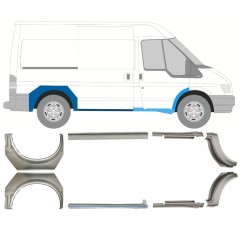 Opravný plech prahu + zadního blatníku na Ford Transit 2000-2013 / Sada 9694