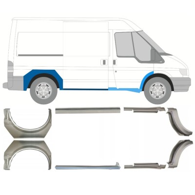 Opravný plech prahu + zadního blatníku na Ford Transit 2000-2013 / Sada 9694