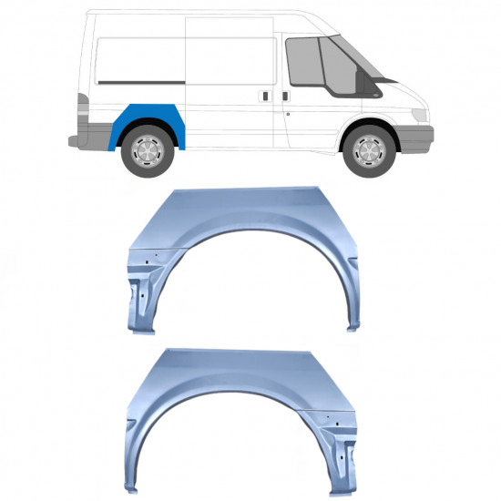 Lem zadního blatníku na Ford Transit 2000- / SWB / Levá+Pravá / Sada 10086