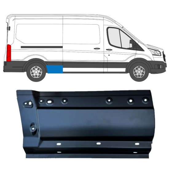 Opravný plech zadního blatníku přední část na Ford Transit 2014- / Pravá 15346