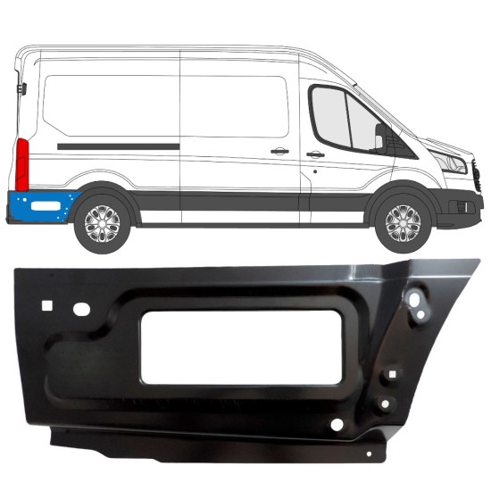 Opravný plech zadního blatníku zadní část na Ford Transit 2014- / Pravá 15348