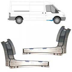Opravný plech prahu vnitřní na Ford Transit 2000-2013 / Levá+Pravá / Sada 11909