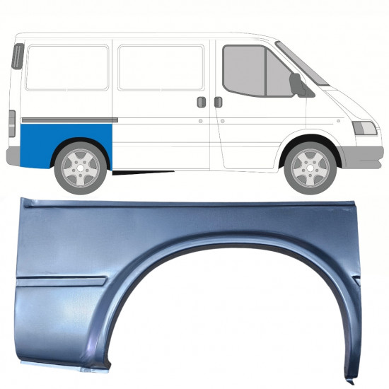 Lem zadního blatníku na Ford Transit 1991-2000 / Pravá 8817