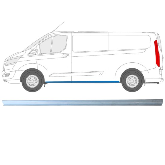 Opravný plech spodní části prahu na Ford Transit Custom 2013-2023 / Levá 16895