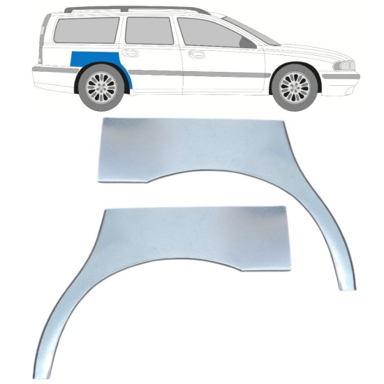 Lem zadního blatníku na Volvo S70 V70 2000-2007 / Levá+Pravá / Sada 17213
