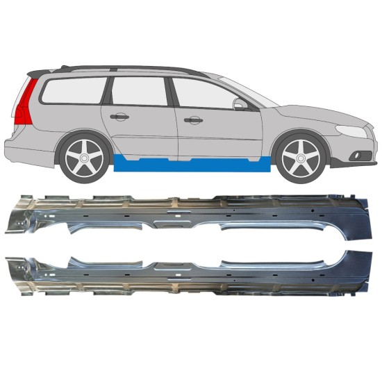 Kompletní práh na Volvo V70 2007-2016 / Levá+Pravá / Sada 16276