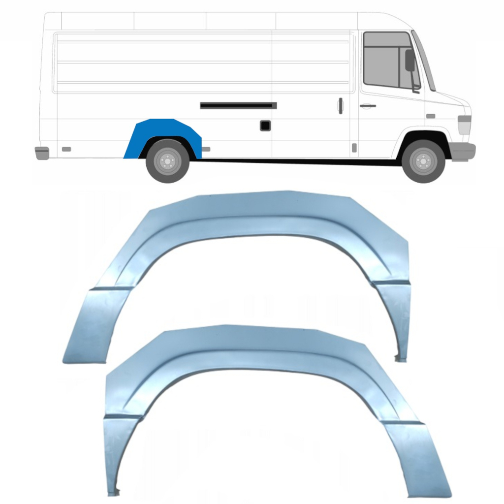 Lem Zadního Blatníku Na Mercedes Vario 1996- / Levá+Pravá / Sada 6779
