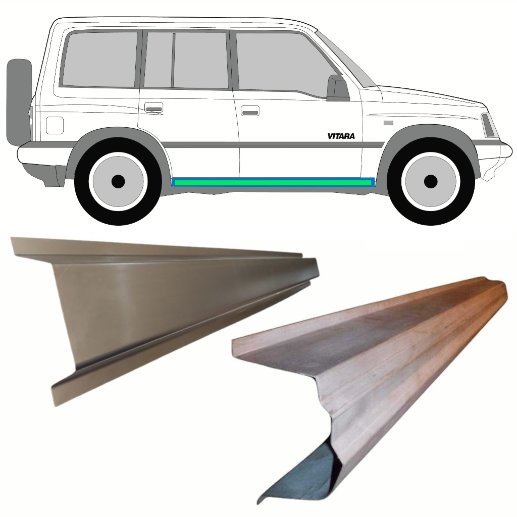 Opravný Plech Prahu Vnitřní + Vnější Na Suzuki Vitara 1988-1998 / Levá = Pravá (Symetrická) / Sada 8596