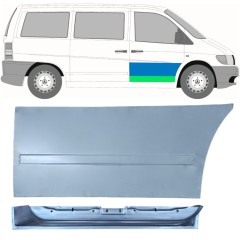 Opravný plech předních dveří vnitřní + vnější na Mercedes Vito I W638 1996-2003 / Pravá / Sada 12016