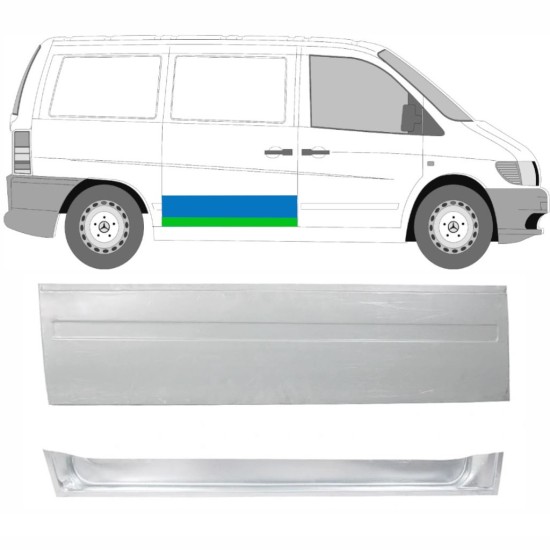 Opravný plech posuvných dveří vnitřní + vnější na Mercedes Vito I W638 1996-2003 / Pravá / Sada 16175
