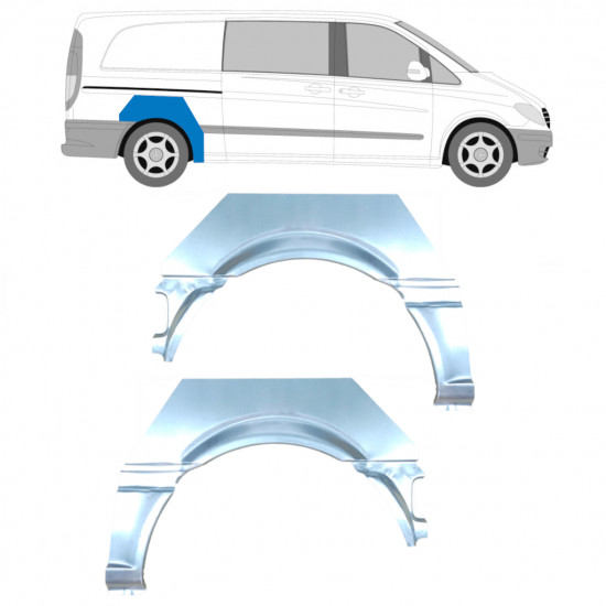 Lem zadního blatníku na Mercedes Vito 2003-2010 / Levá+Pravá / Sada 9462